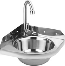 Lavabo Angolare in Acciaio