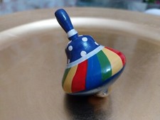 Rarissima Trottola vari colori in Legno 6 cm funzionante Anni 60 da collezione 