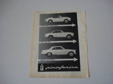 advertising Pubblicità 1960 FIAT 1500 COUPE'/ALFA ROMEO SPYDER SPIDER