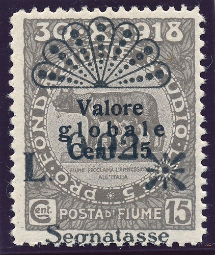 Fiume 1921 segnatasse cent - segnatasse, 15