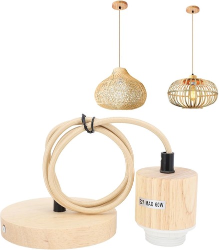 Portalampada sospensione legno - portalampada,