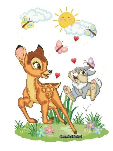 Schema punto croce bambi - schema,