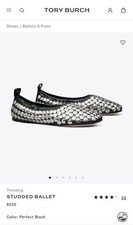 Tory Burch ballerino con borchie piatto in pelle nappa taglia 9