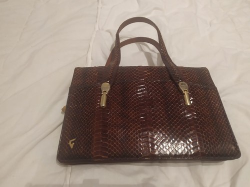 Borsa vintage pitone - , marrone