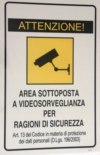 Cartello targa area sottoposta - targa,