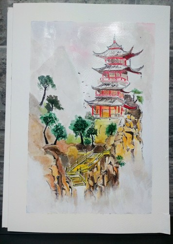Quadro giapponese pagoda - giapponese,