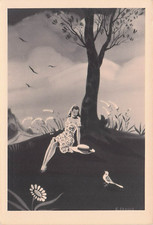 23-41E) CARTOLINA ILLUSTRATORE KRAYER RAGAZZA UCCELLINO EDIZIONE ZAGO VENEZIA