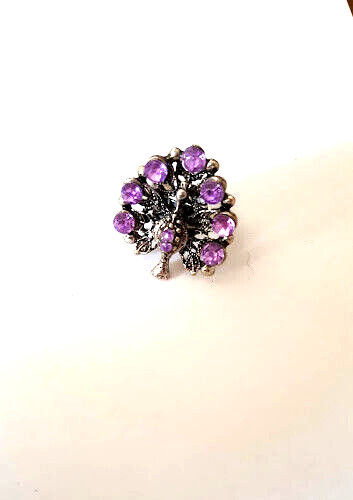 Anello metallo pavone lilla - anello,