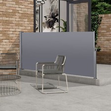 Tenda da sole laterale retrattile 138"x71", impermeabile e resistente ai raggi UV, schermo privacy grigio