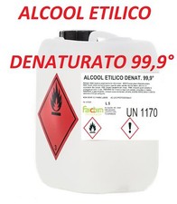 Alcool Etilico Denaturato Etanolo 99,9% 5 Litri Disinfettante Sanificante Puro