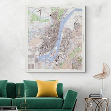 1946 Mappa Militare della Corea di Pyongyang - Strade, Distretti e Geografia Strategica