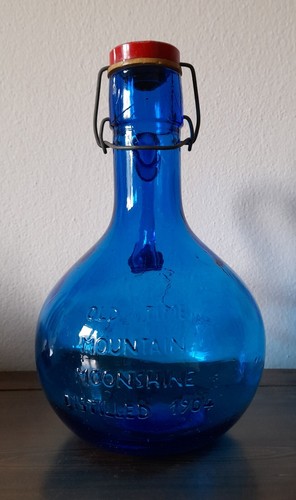 Bottiglia vetro blu cobalto - bottiglia,