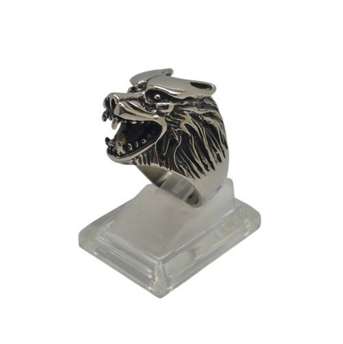 Anello lupo mannaro acciaio - mannaro,