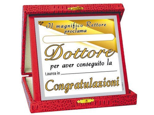 Targa laurea per la - la,