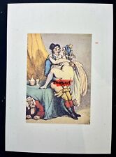 Stampa artistica erotica vignetta Th. Rowlandson "Quickie" XVIII secolo Carta de Paille