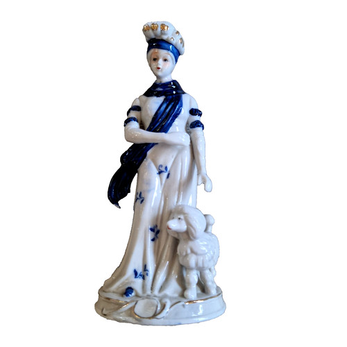 Statuina lady con cane - con, in