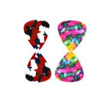 Lotto di 100 pezzi plettri plettri per chitarra in celluloide tie-dye 0,71 mm / 0,96 mm
