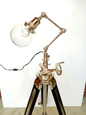 Lampada da terra treppiede grande argento vintage illuminazione casa ufficio ...