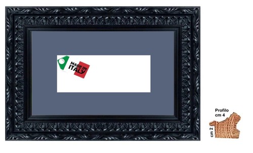 Cornice nera barocca - , con