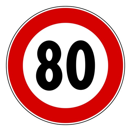 Segnale limite velocità 80 - limite,