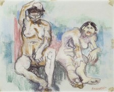 FAUSTO PIRANDELLO | Bellissimo pastello su carta (21x28cm) | Opera del 1963