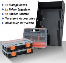 Van Shelving Storage Hanging Tote Kits, 3 Plastic Storage Box w/ 1 Hang Holder
