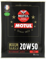 Motul 2 lt Olio Motore auto storiche 20W50 Minerale dal 1950 al 1970 API SF/CC