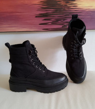 ??? Anfibi Stivaletti in tessuto e vera pelle SISLEY taglia 36 23 cm