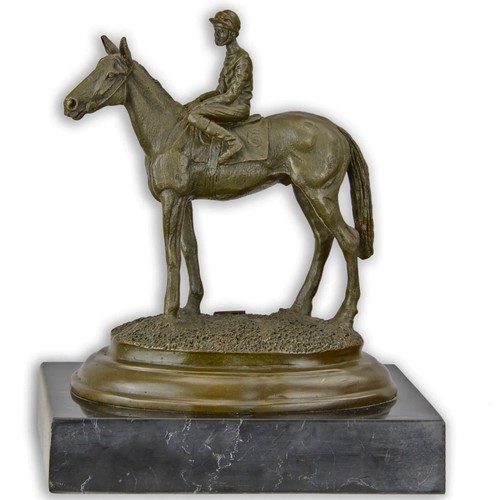Figura bronzo jockey - bronzo,