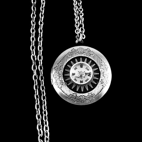 Collana medaglione bussola - collana,