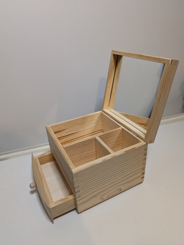 Plain wooden jewellery box - plain,