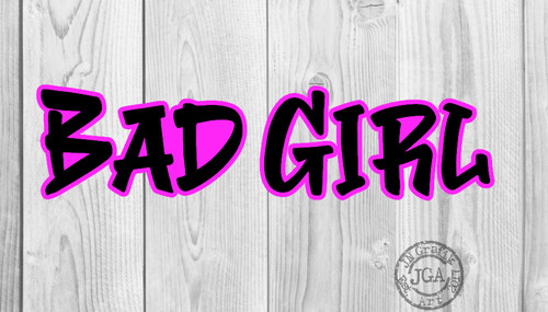 Adesivo rosa fluo - bad, girl