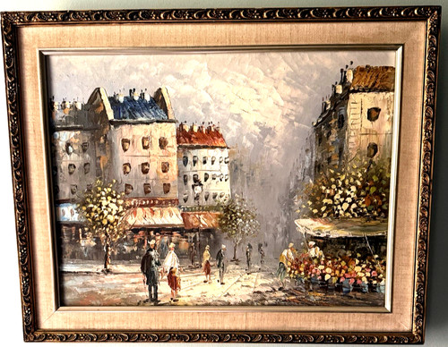 Dipinto olio strada - , parigi