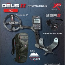 XP DEUS 2 R.C. METAL DETECTOR PIASTRA 9"(22,5 cm)+CUFFIA WSA2+ZAINO BACKPACK 240