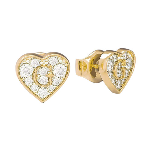 Orecchini guess cuore - oro, con