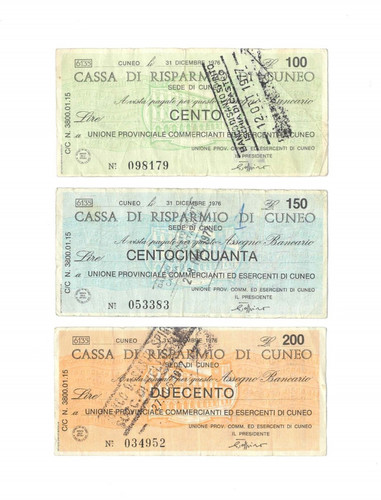 Miniassegni compensati cassa - compensati,