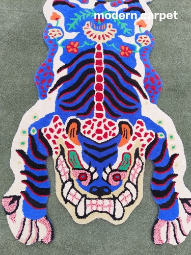 Tappeto tigre tibetano blu