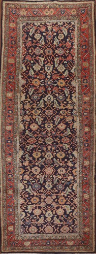 Tappeto runner lana blu - in,