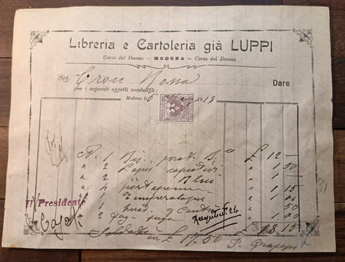 1918 modena fattura - 1918,