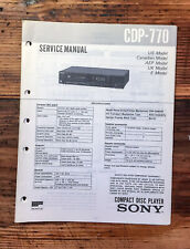 Sony CDP-770 CD Player  Service Manual *Original*