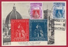 1951 100. Francobolli della Toscana n.653-654 su cartolina timbro Firenze