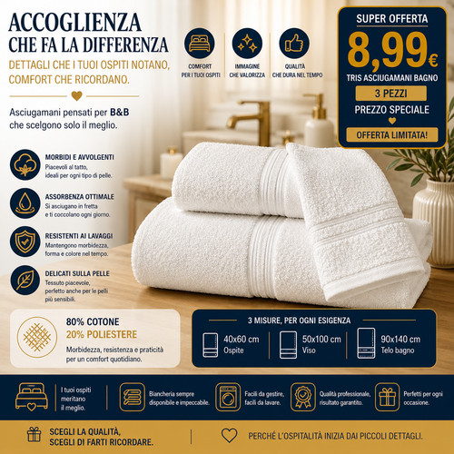Tris asciugamani bagno varadeo - bagno,
