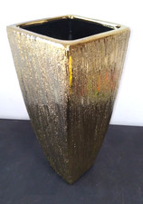 VASO in ceramica decorazione in rilievo  dorato cm 13x30  arte casa