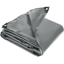 Telone Protettivo Impermeabile Occhielli 550g/m² Coperture Giardino Grigio Nuovo