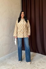 Giacca Camicia Donna Beige a