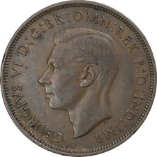 [#369554] Moneta, Gran Bretagna, George V, Penny, 1937, BB, Bronzo, KM:838