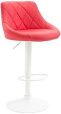 Sgabello Lazio in similpelle rosso,bianco 321769 