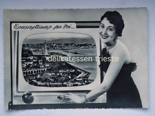 TRIESTE Televisione TV pin up BARCOLA ferrovia faro vecchia cartolina *