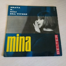 MINA - BRAVA / E... / SOLI / ERA VIVERE - RARE 7" EP SPAGNOLO SPAGNA P/S 1965 EX