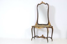 Petineuse consolle legno specchio decoro verde oro design anni30 stile veneziano